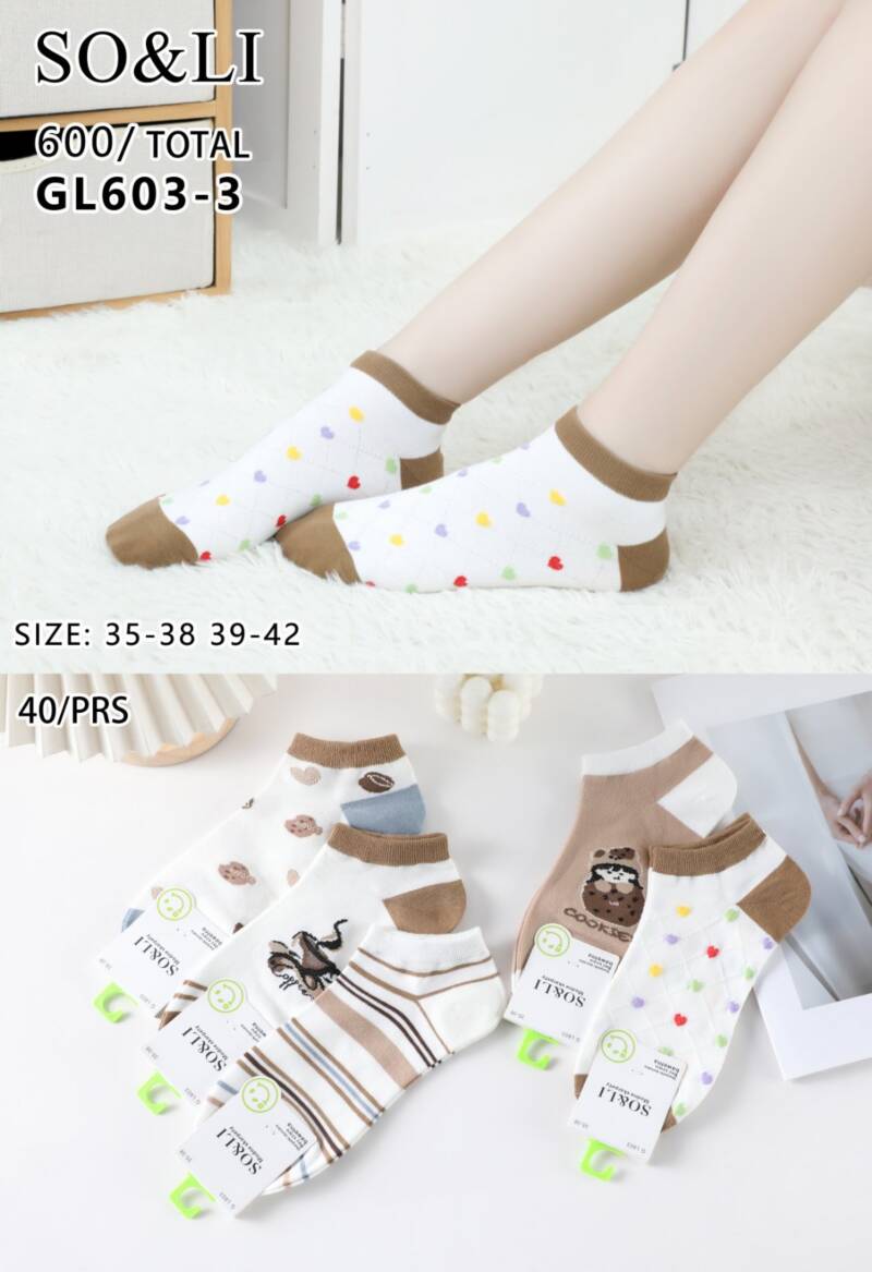 Skarpety damskie Roz 35-42, Mix kolor Paczka 40 szt